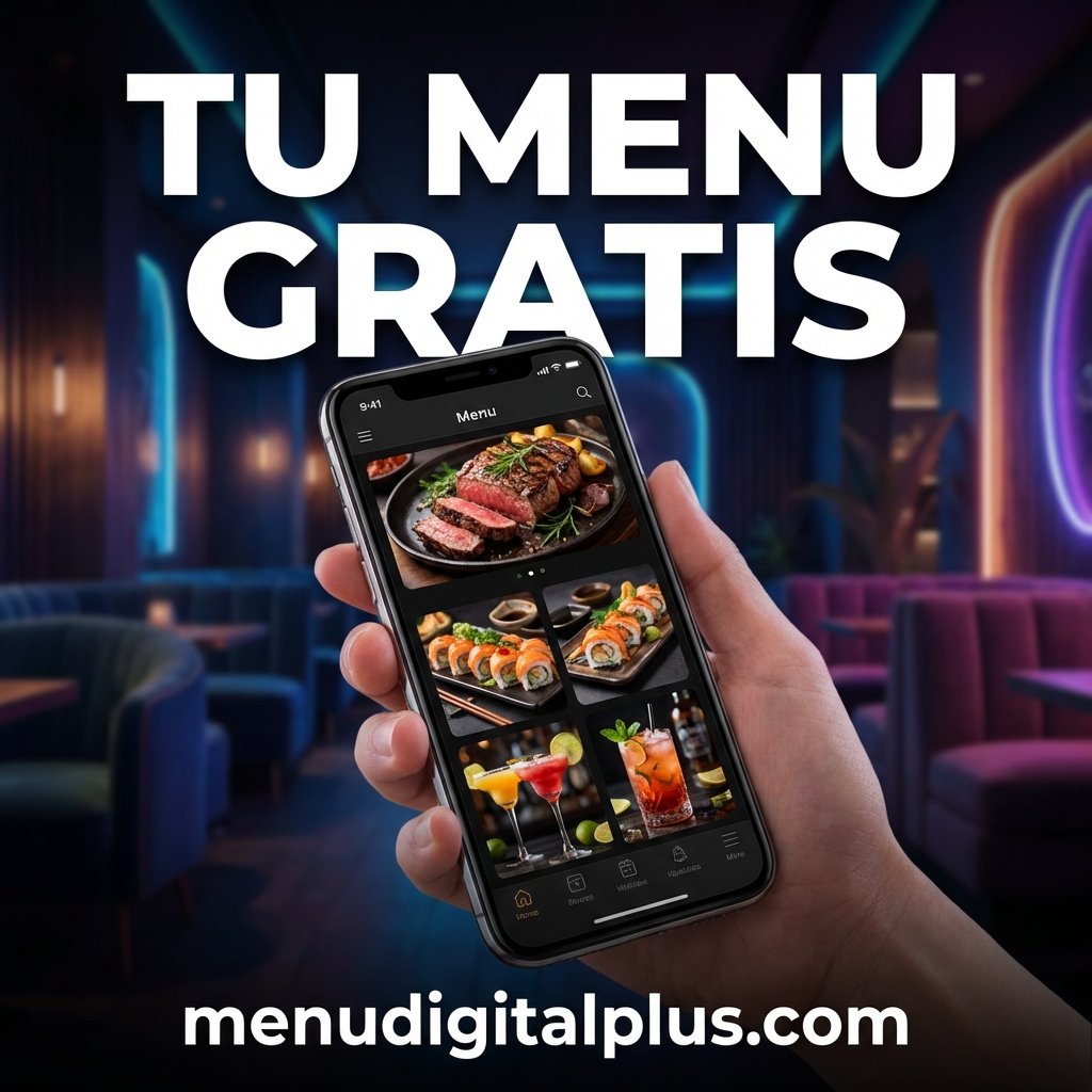 Menú digital en smartphone con código QR en restaurante